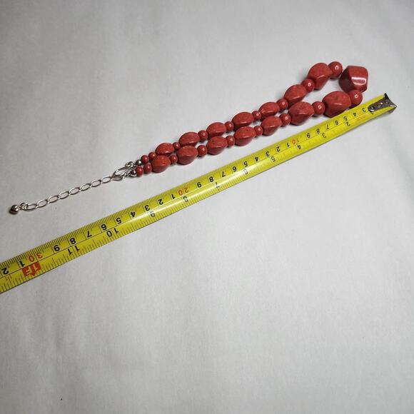 Jay King DTR Large Genuine Coral Statement Choker Necklace sterling Silver 925 - Picture 7 of 7